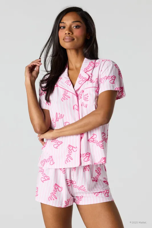 Barbie™ Button-Up Top & Short Pajama Set sold by Urban Planet