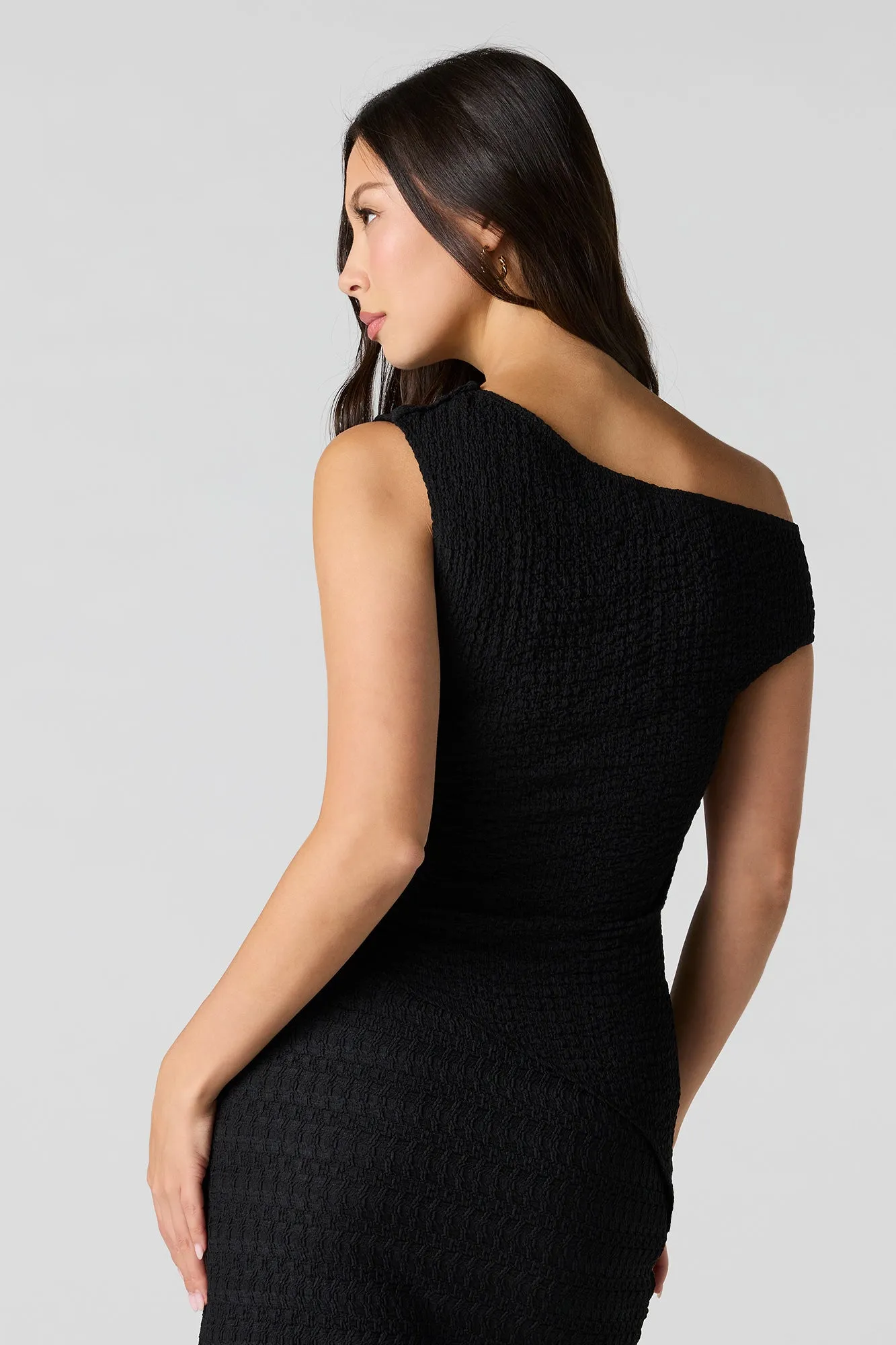 Textured One Shoulder Asymmetrical Top sold by Urban Planet product image thumbnail 5