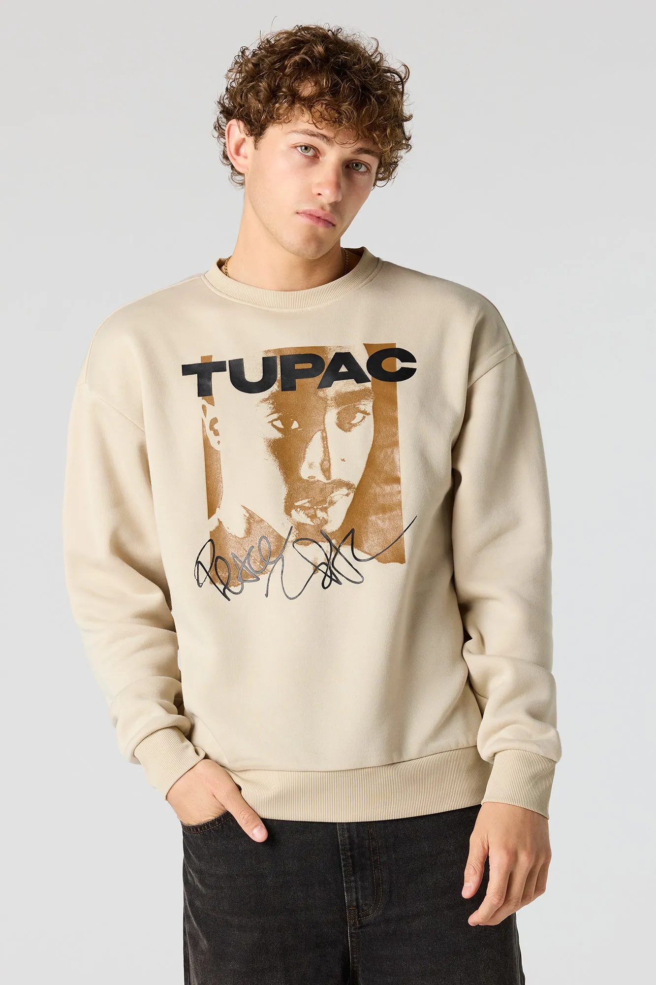 Tupac Graphic Fleece Sweatshirt sold by Urban Planet