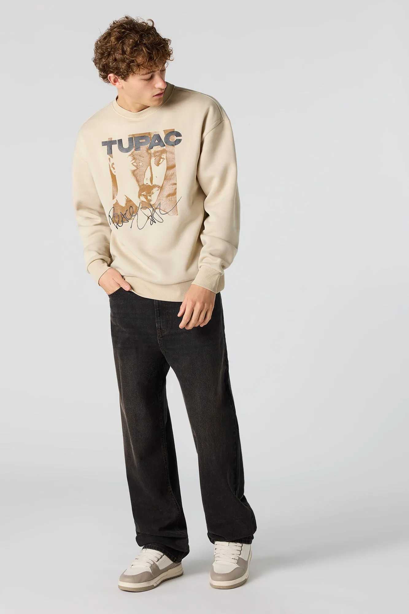 Tupac Graphic Fleece Sweatshirt sold by Urban Planet product image thumbnail 3