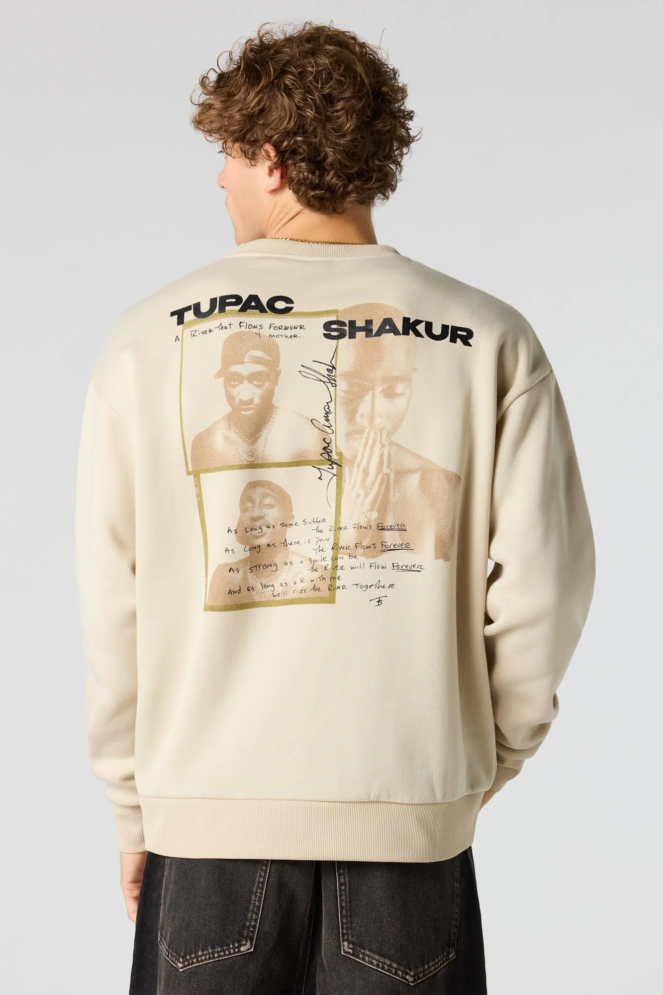 Tupac Graphic Fleece Sweatshirt sold by Urban Planet product image thumbnail 2