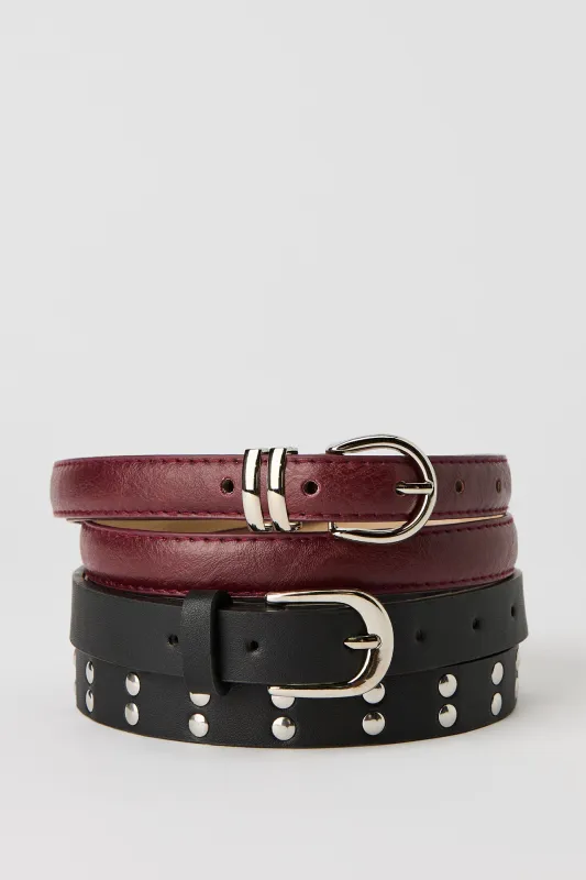 Solid & Studded Belt Set made by Stitches