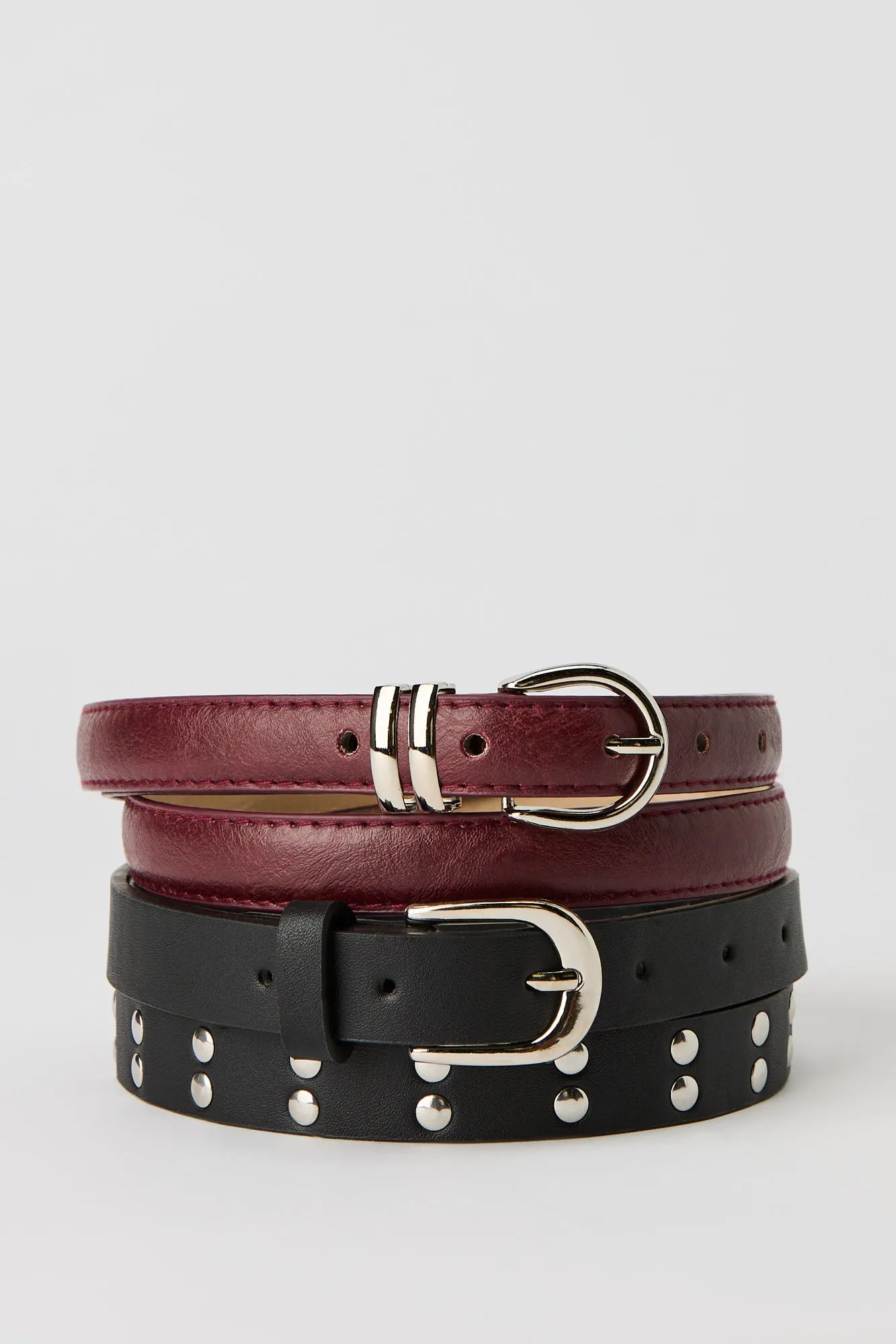 Solid & Studded Belt Set sold by Urban Planet