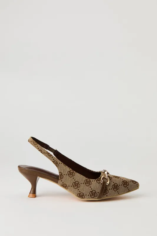 Rhinestone Knit Detail Kitten Heel made by Stitches
