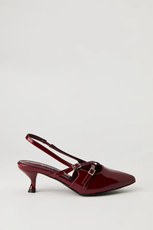 Faux Patent Leather Strappy Kitten Heel made by Stitches