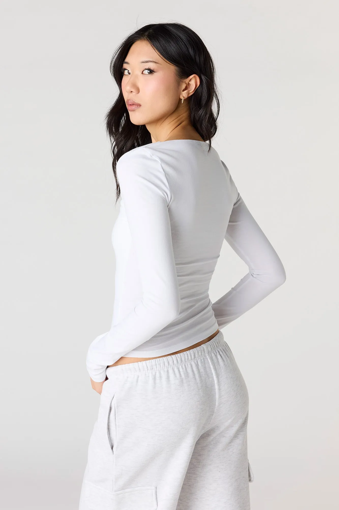 Soft Contour Square Neck Long Sleeve Top sold by Urban Planet product image thumbnail 2