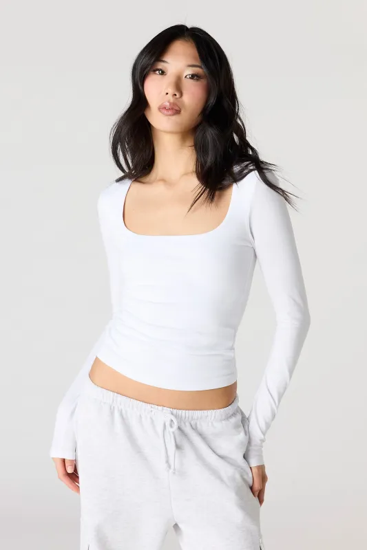 Soft Contour Square Neck Long Sleeve Top made by Stitches