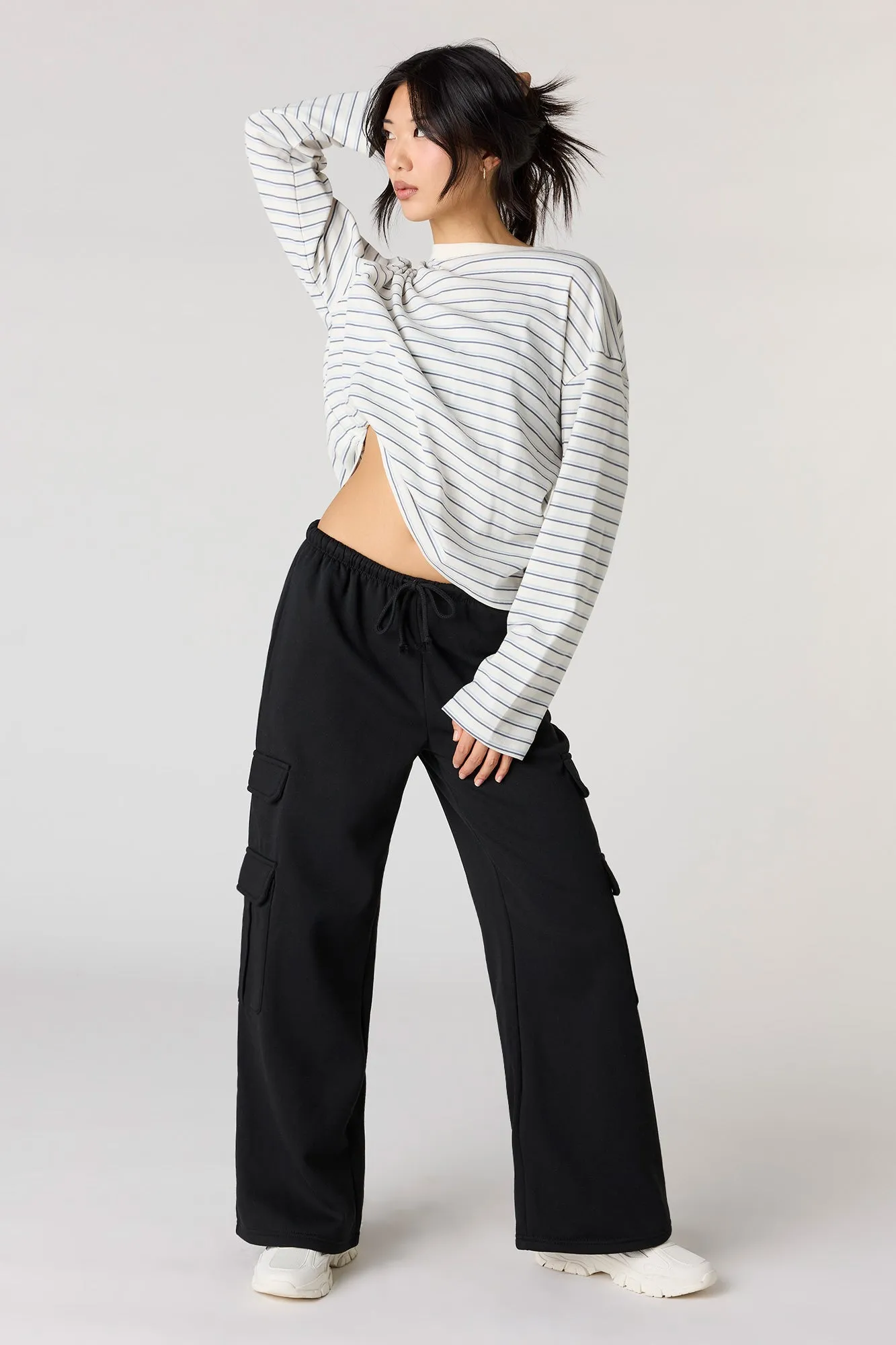 Fleece Low Rise Baggy Cargo Sweatpant sold by Urban Planet product image thumbnail 4