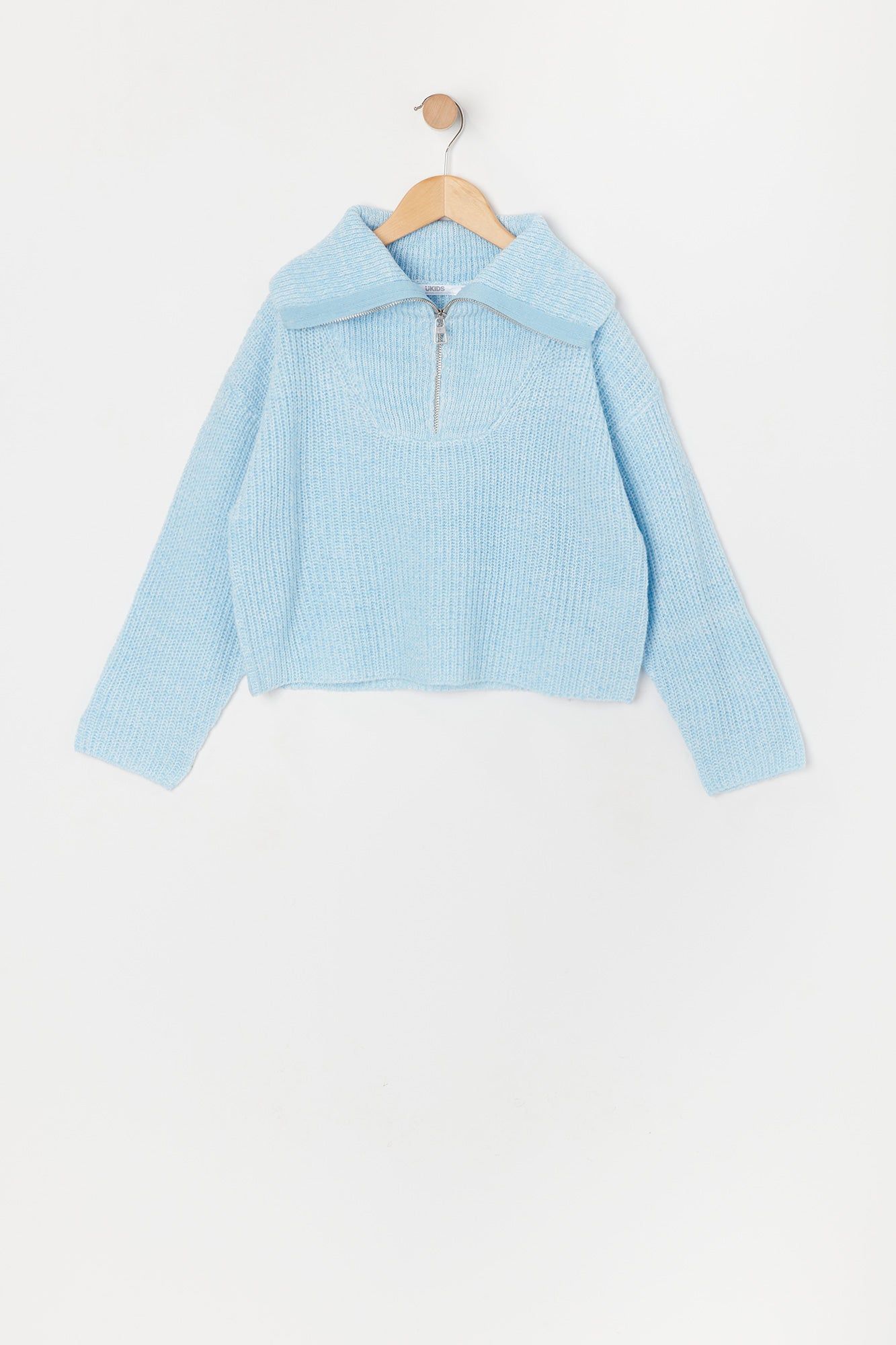 Girls Quarter Zip Knit Sweater sold by Urban Planet product image thumbnail 3