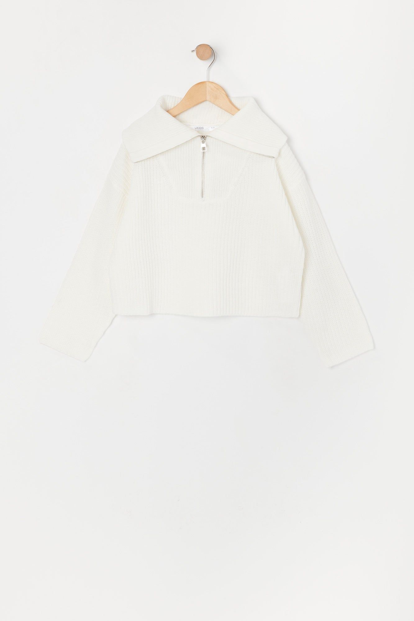 Girls Quarter Zip Knit Sweater sold by Urban Planet