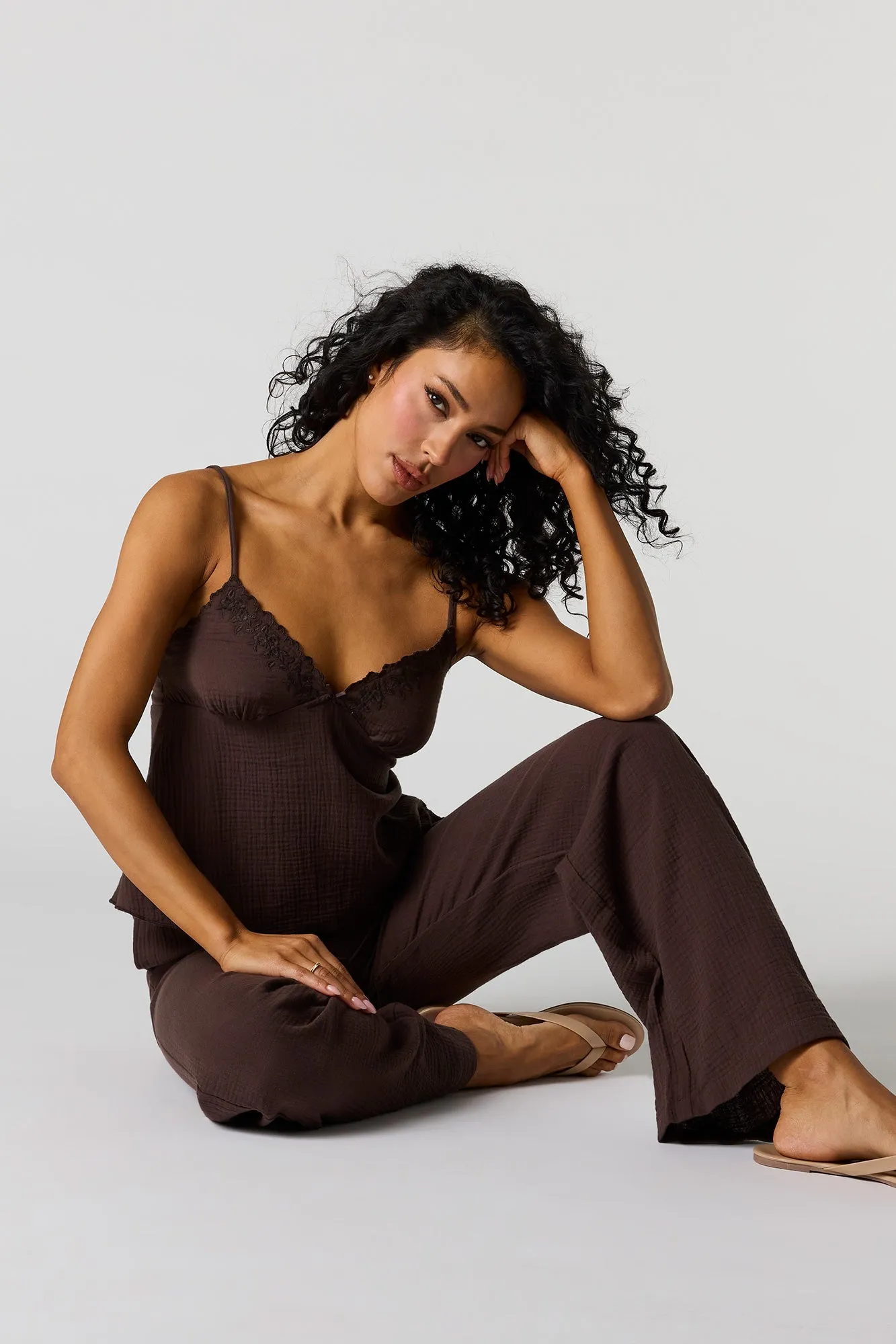 Gauze Wide Leg Pant sold by Urban Planet