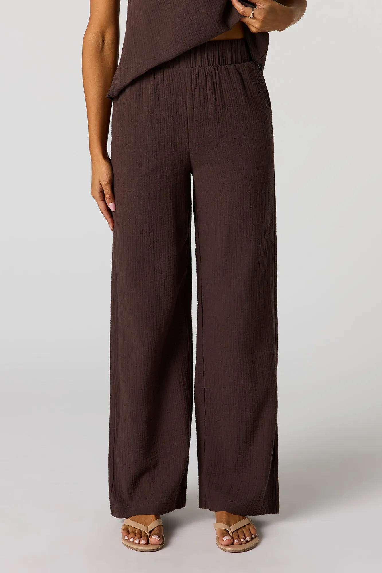 Gauze Wide Leg Pant sold by Urban Planet product image thumbnail 2