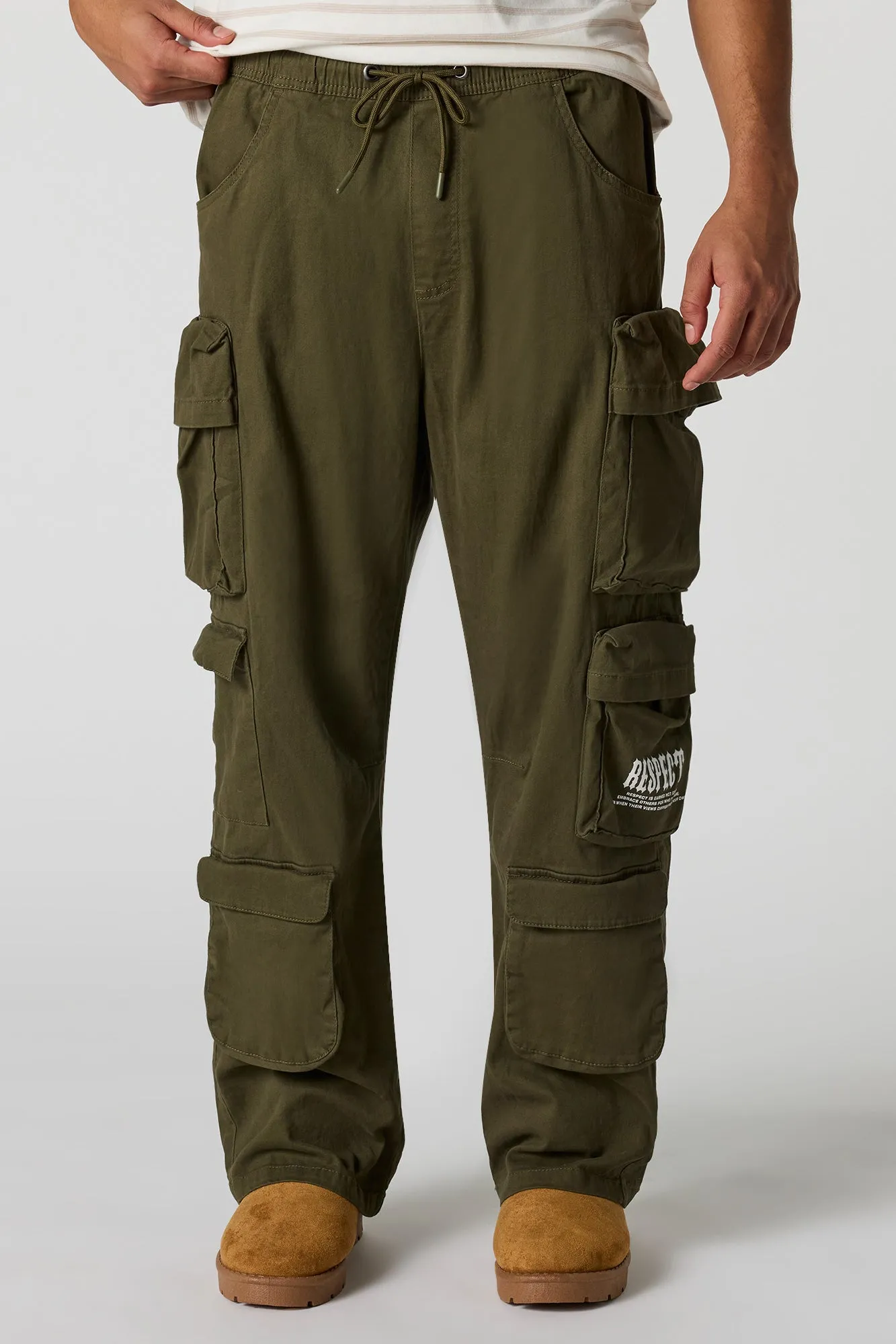 Respect Graphic Baggy Cargo Jogger sold by Urban Planet