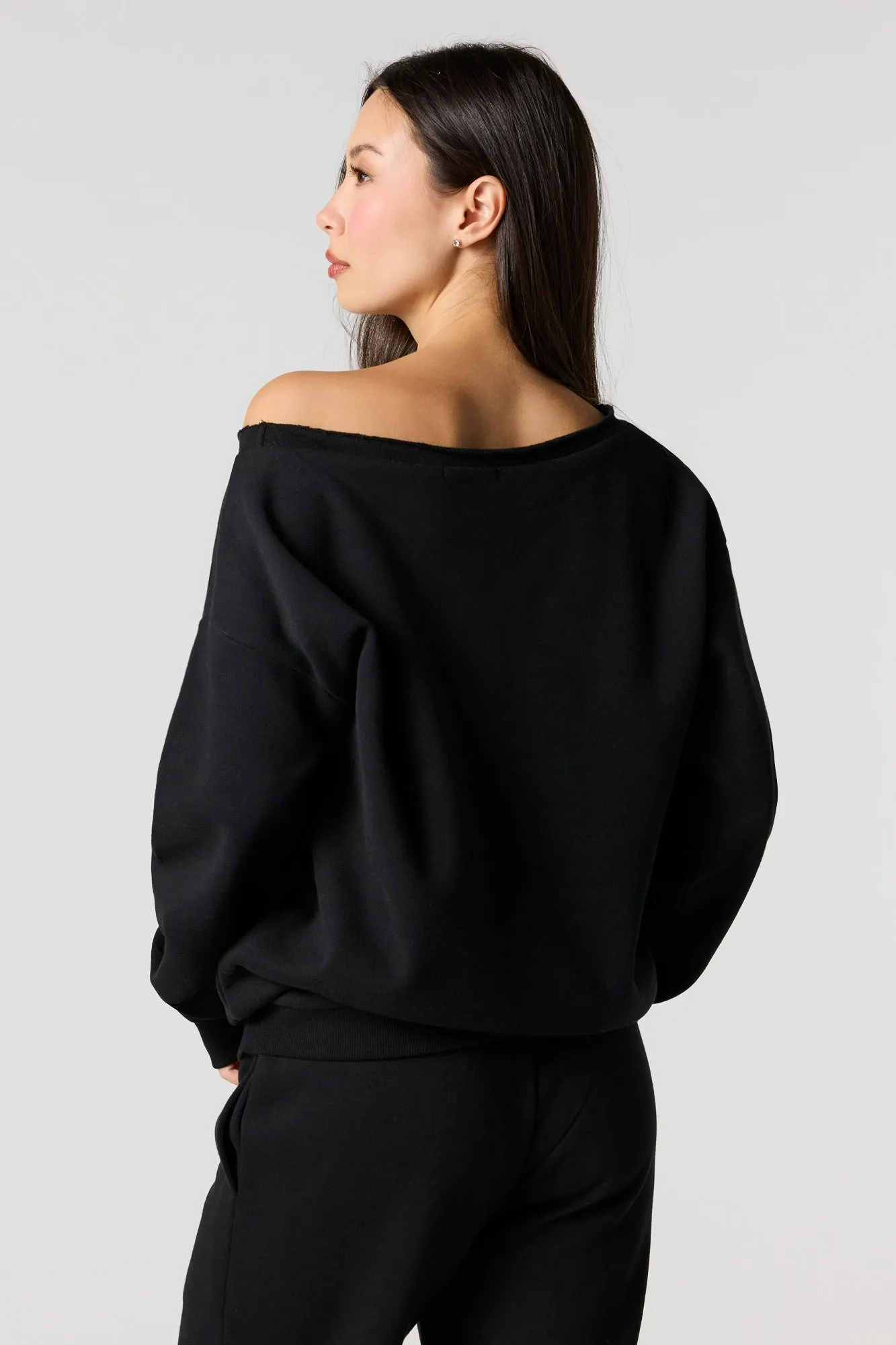 Off Shoulder Fleece Sweatshirt sold by Urban Planet product image thumbnail 5