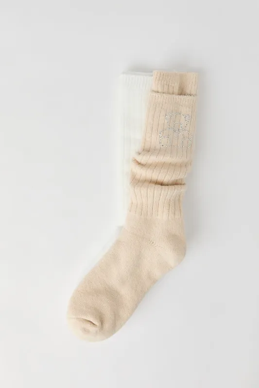 Rhinestone Slouchy Socks (2 Pack) sold by Urban Planet