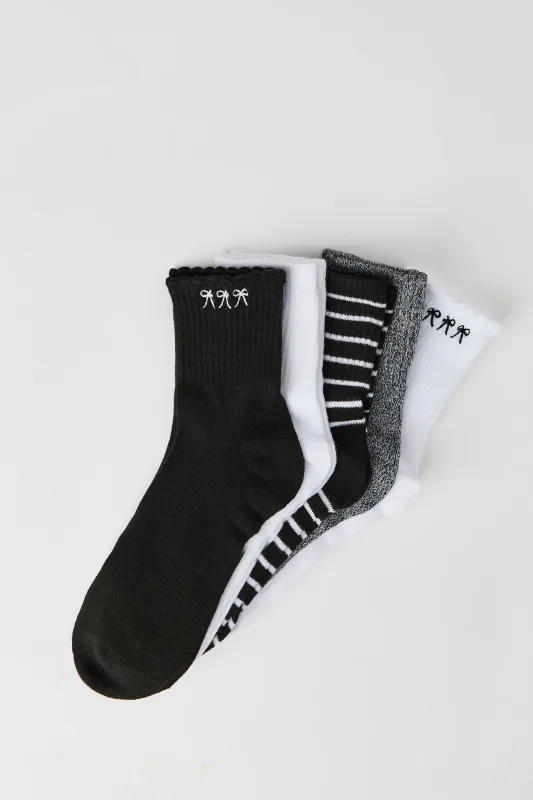 Bow Quarter Socks (5 Pack) sold by Urban Planet