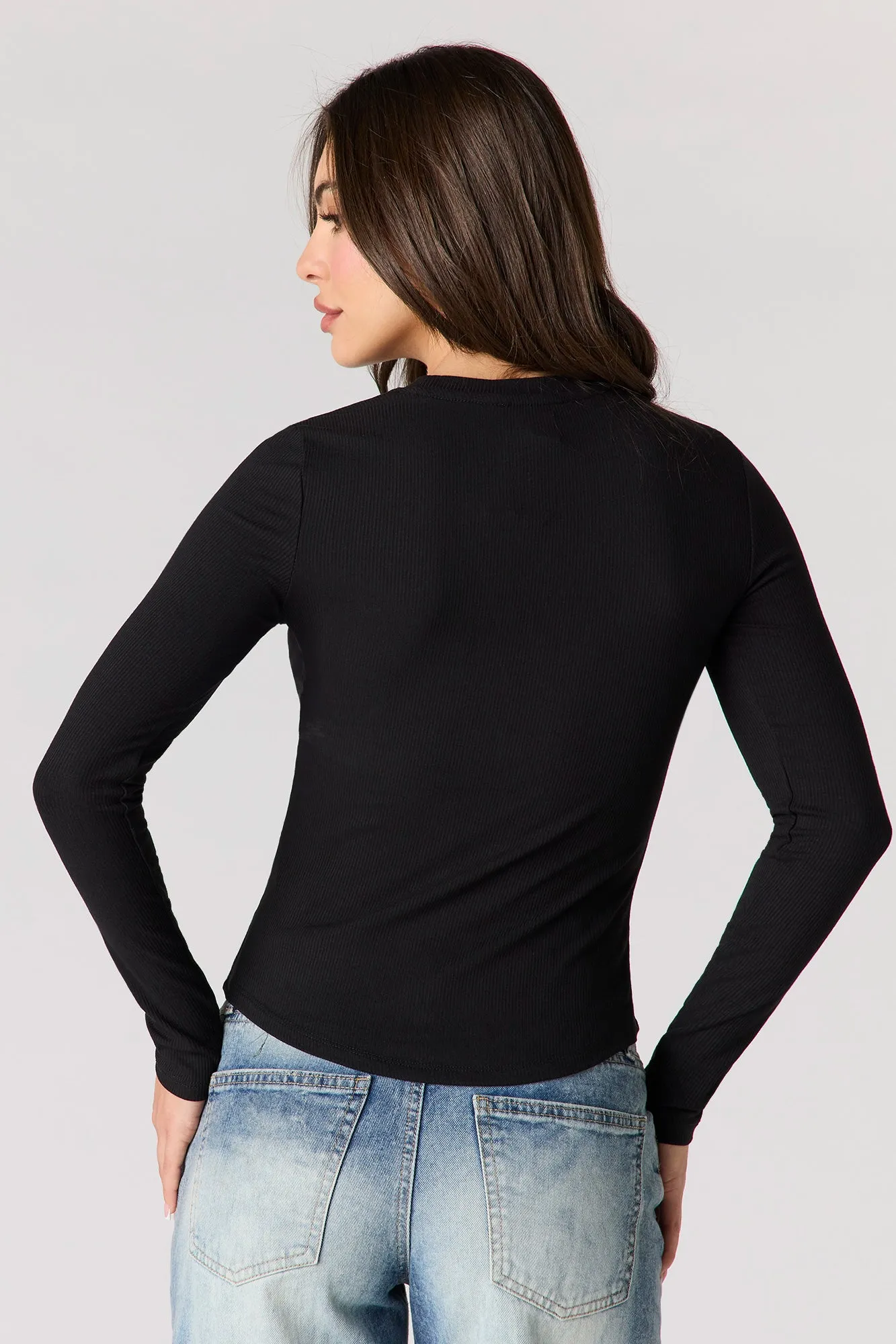 Classic Ribbed Long Sleeve Top sold by Urban Planet product image thumbnail 5