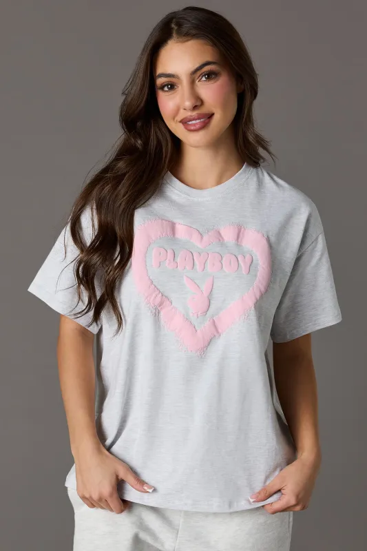 Luxe Heavy Cotton Playboy Puff Print T-Shirt made by Stitches