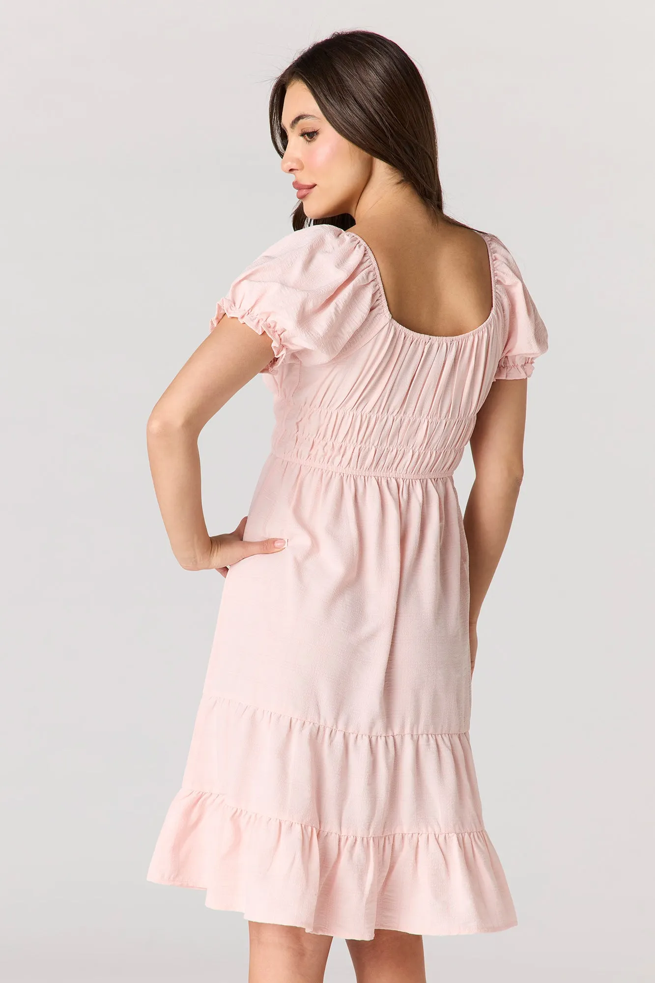 Puff Sleeve Tiered Midi Dress sold by Urban Planet product image thumbnail 2