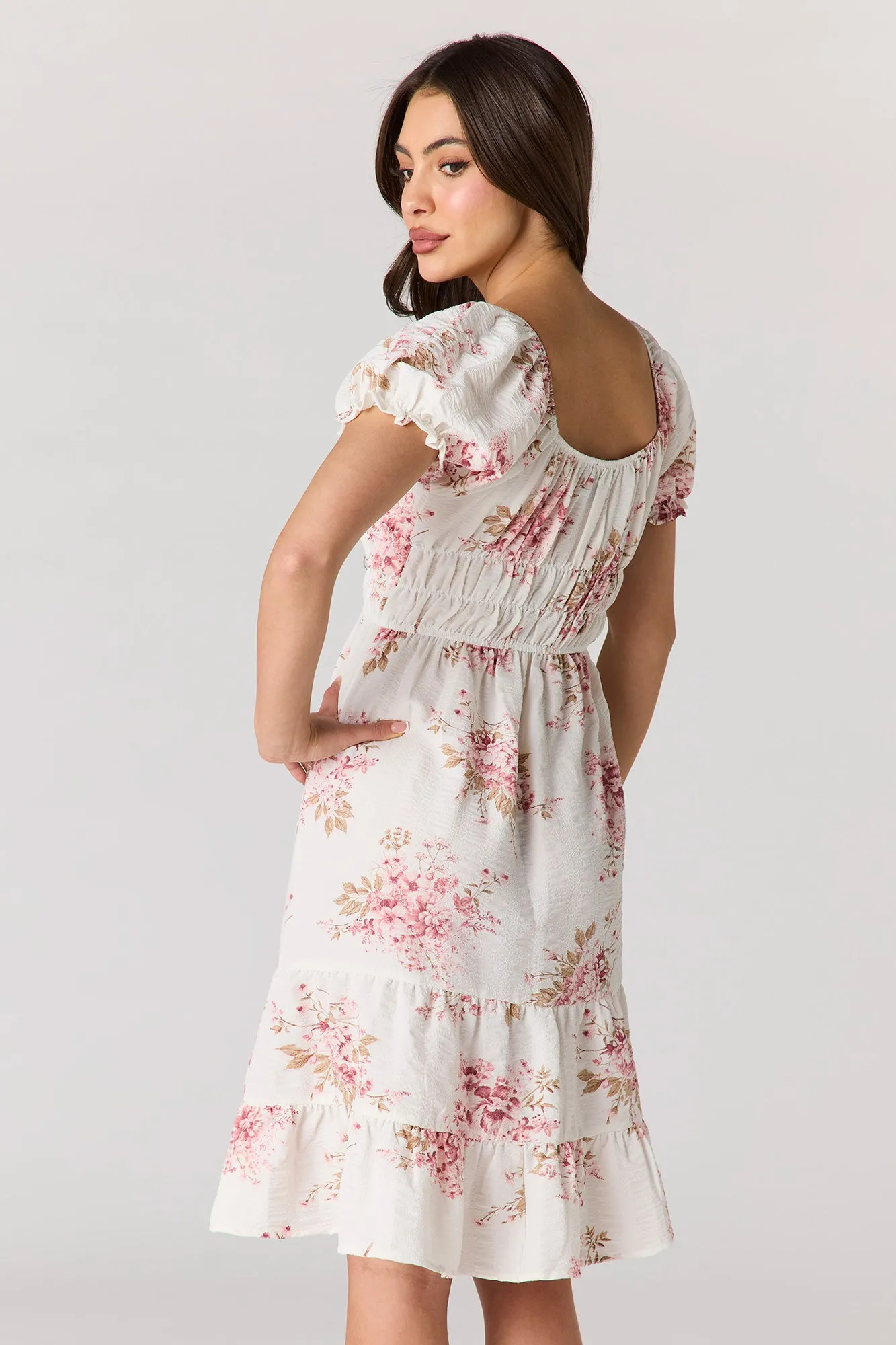 Puff Sleeve Tiered Midi Dress sold by Urban Planet product image thumbnail 5