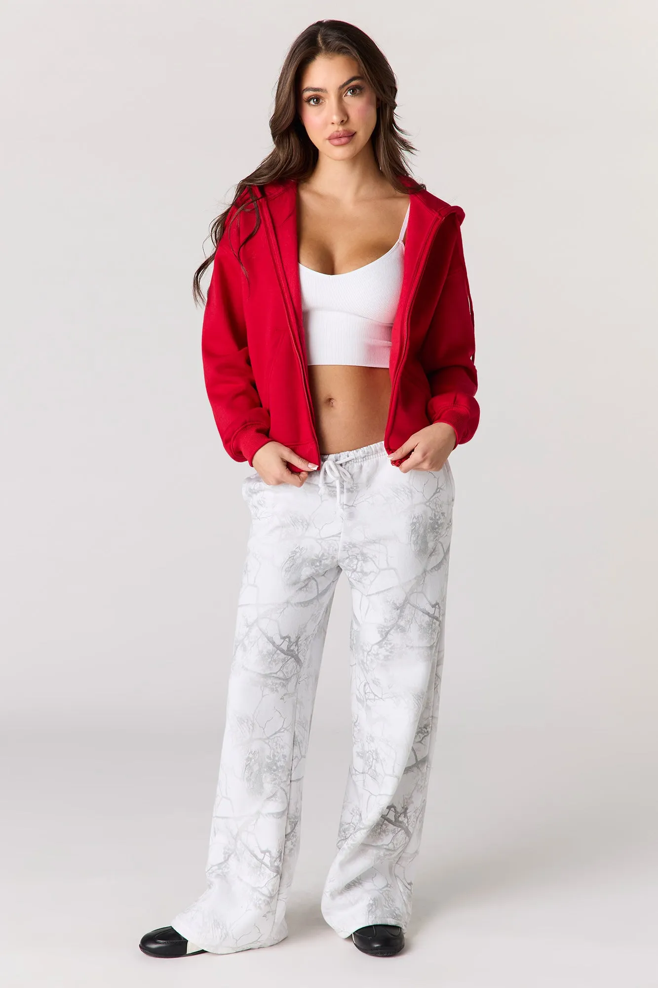 Boxy Fleece Zip-Up Hoodie sold by Urban Planet product image thumbnail 3