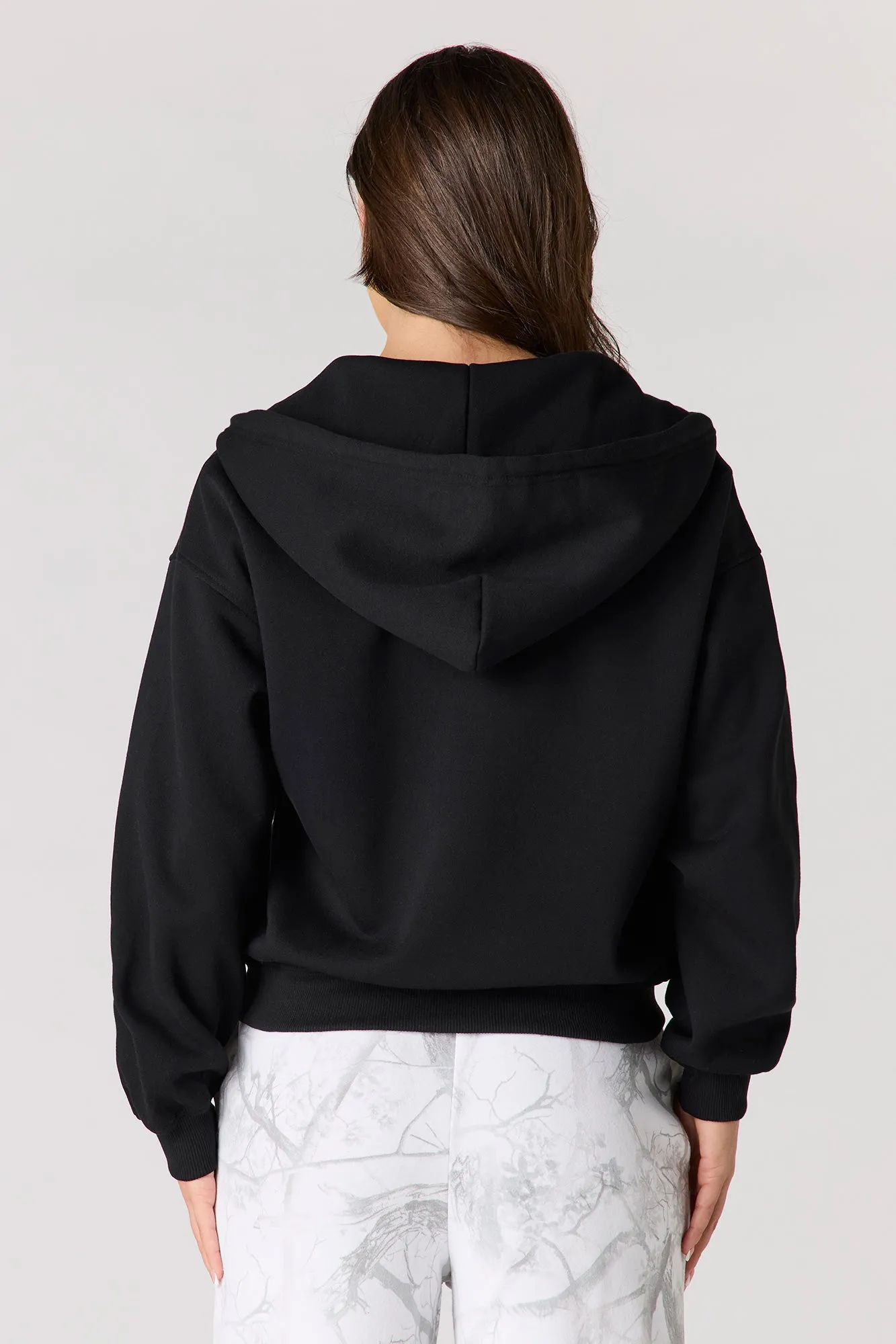 Boxy Fleece Zip-Up Hoodie sold by Urban Planet product image thumbnail 5