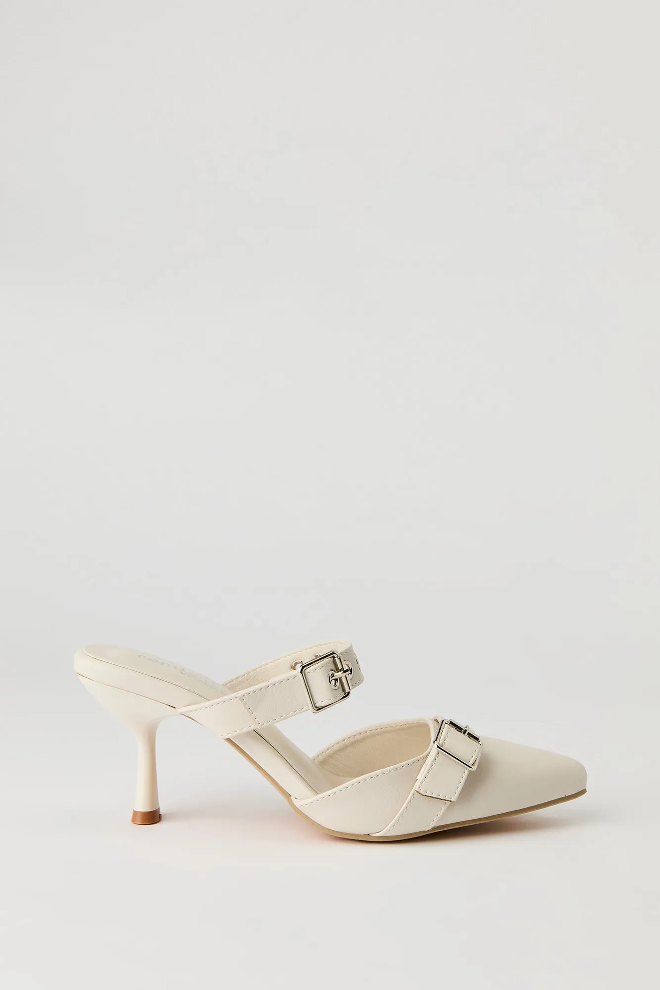 Faux Leather Buckled Kitten Heel sold by Urban Planet