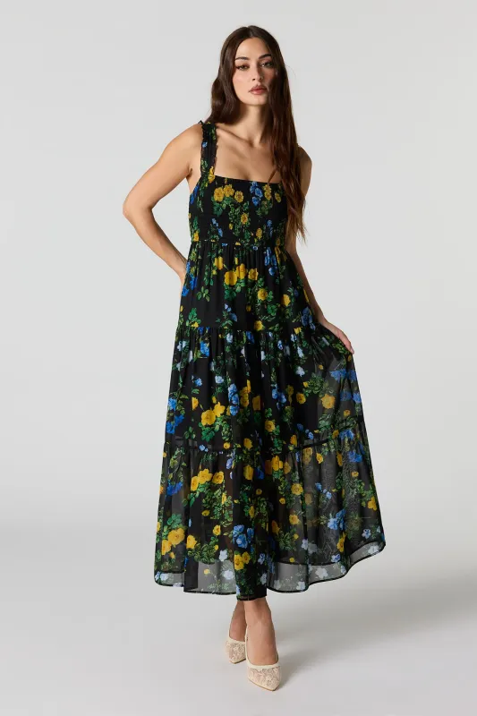Floral Chiffon Tiered Maxi Dress sold by Urban Planet