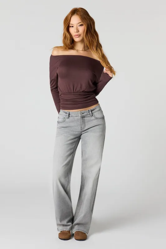 Stretch Low Rise Baggy Light Grey Jean sold by Urban Planet