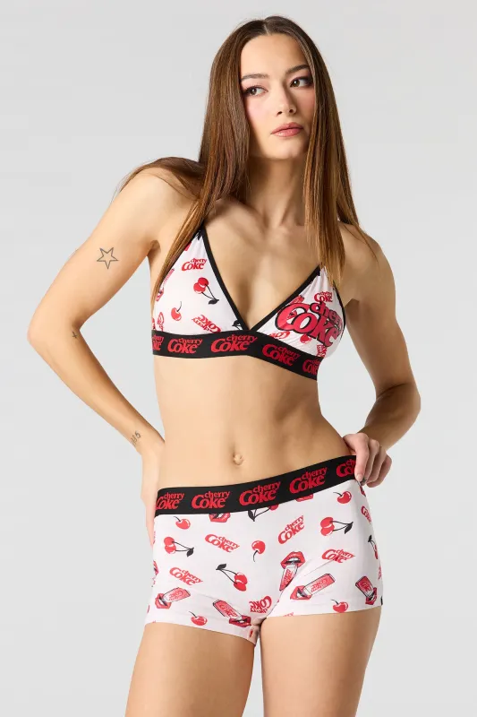Diet Coke Triangle Bralette & Boy Short 2 Piece Set sold by Urban Planet