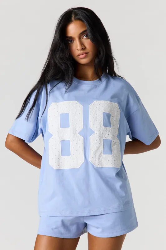 88 Lace Embroidered T-Shirt sold by Urban Planet