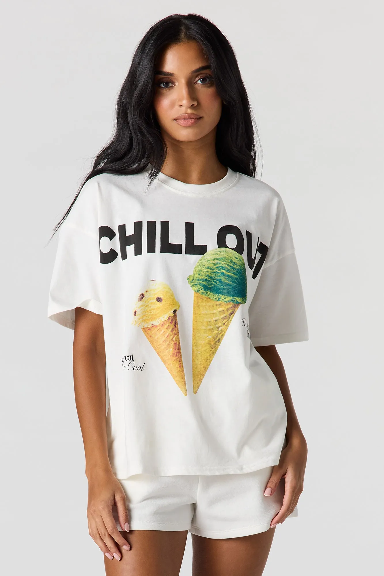 Chill Out Puff Print T-Shirt sold by Urban Planet