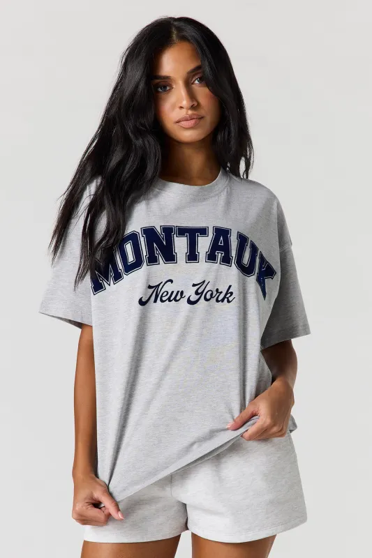 Montauk Flock Print T-Shirt sold by Urban Planet