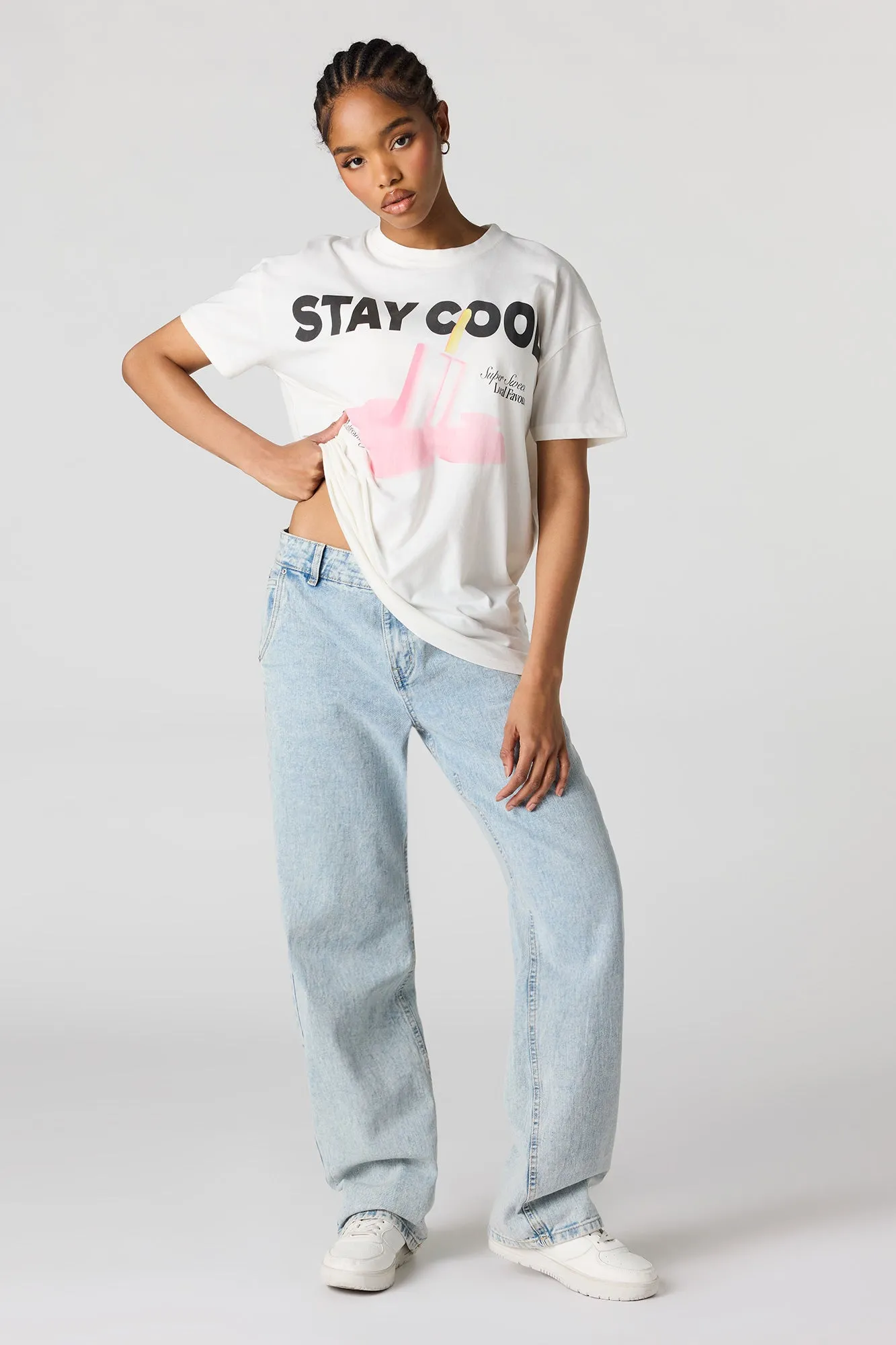 Stay Cool Graphic Oversized T-Shirt sold by Urban Planet product image thumbnail 2