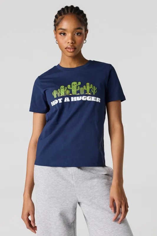 Not A Hugger Puff Print T-Shirt sold by Urban Planet