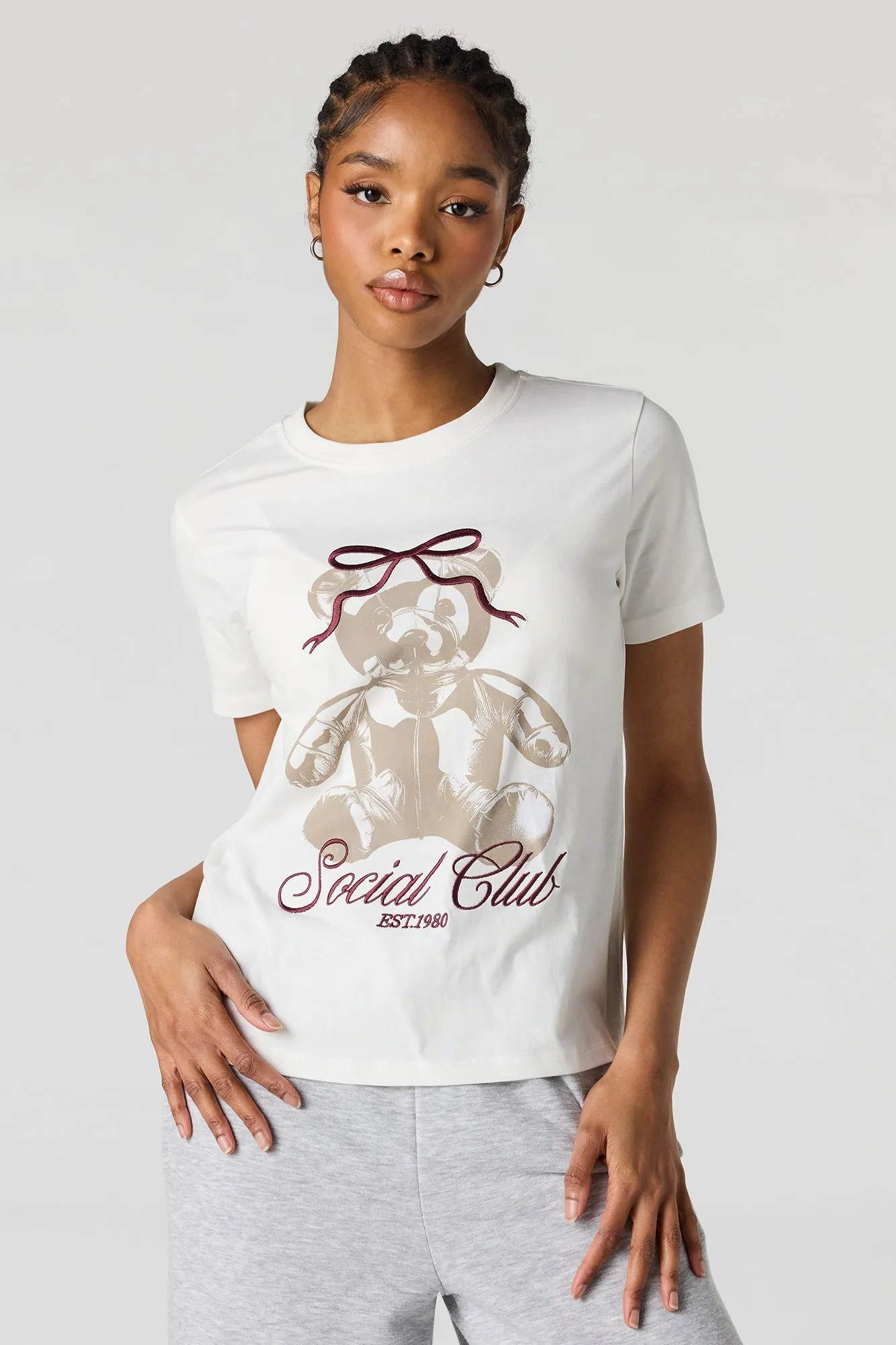 Social Club Embroidered T-Shirt sold by Urban Planet