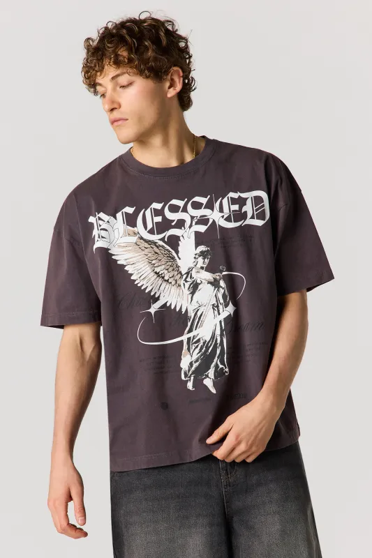 Blessed Graphic Washed Relaxed T-Shirt sold by Urban Planet