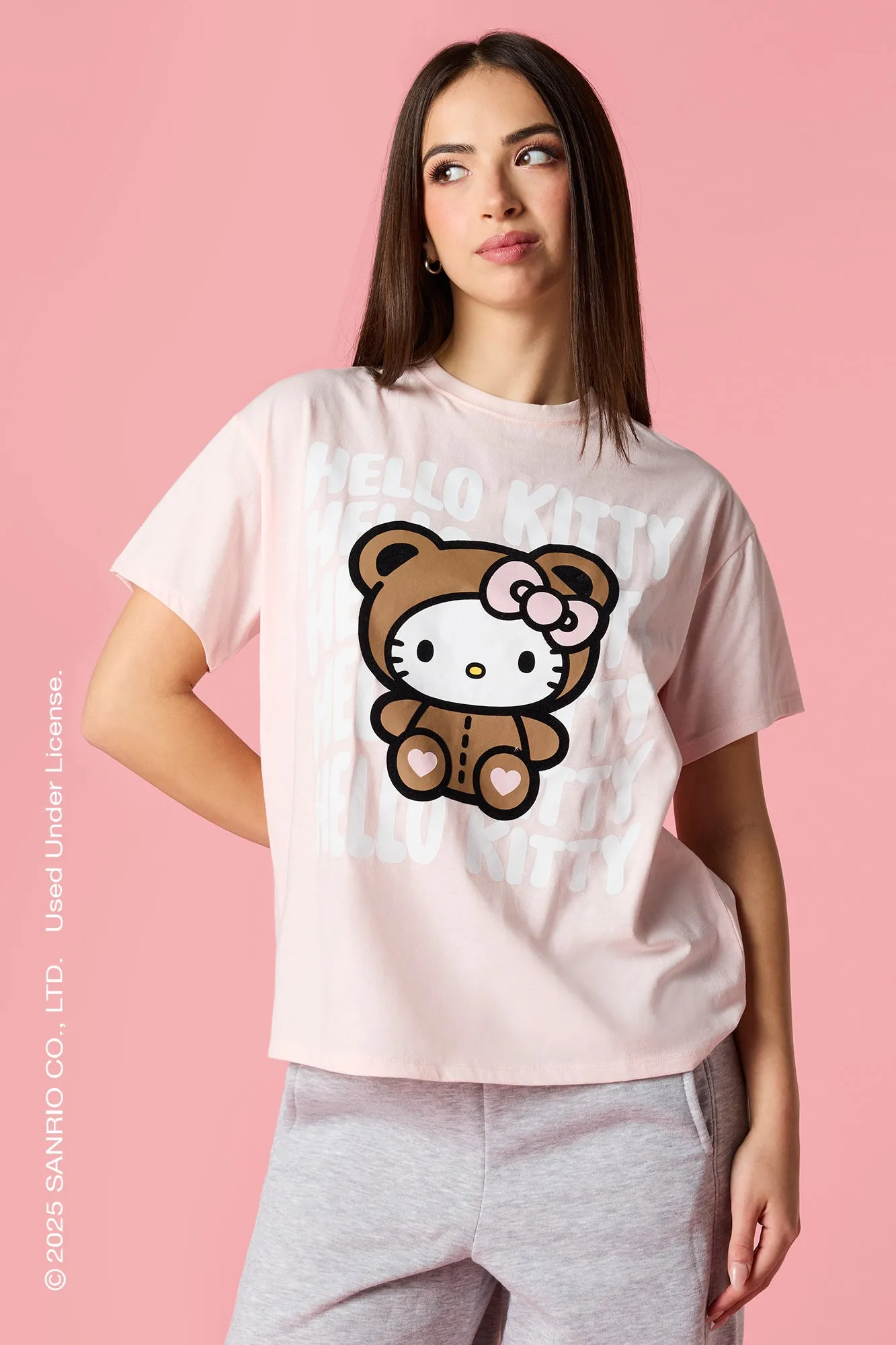 Hello Kitty® HD Print Boyfriend T-Shirt sold by Urban Planet