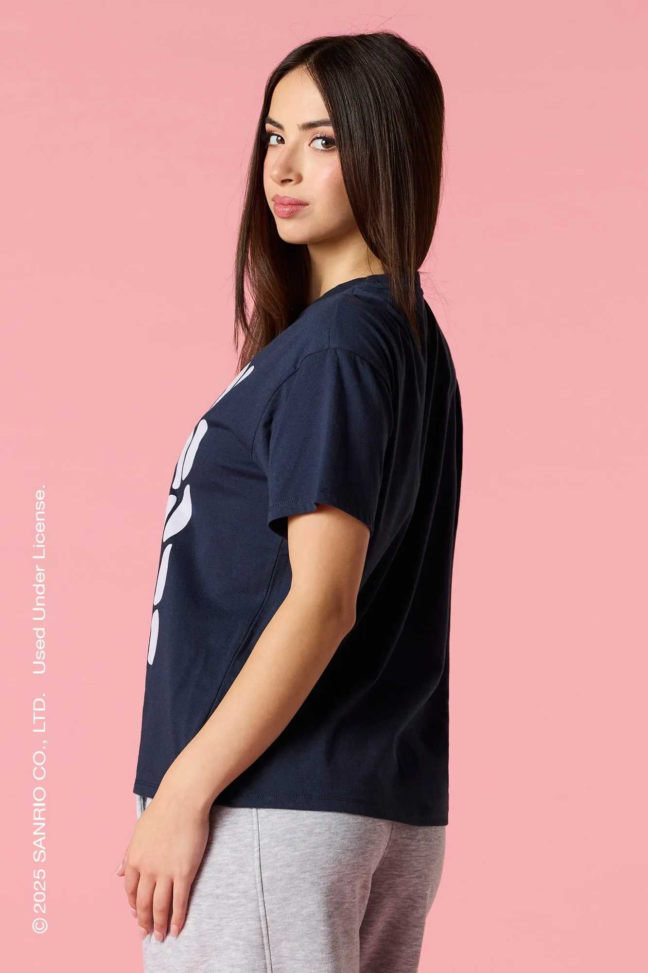 Kuromi™ HD Print Boyfriend T-Shirt sold by Urban Planet product image thumbnail 2