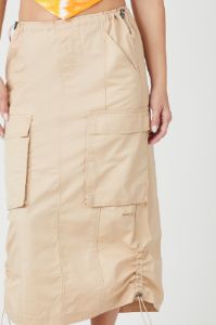 Jupe midi en sergé avec taille coulissante à barillet sold by Urban Planet
