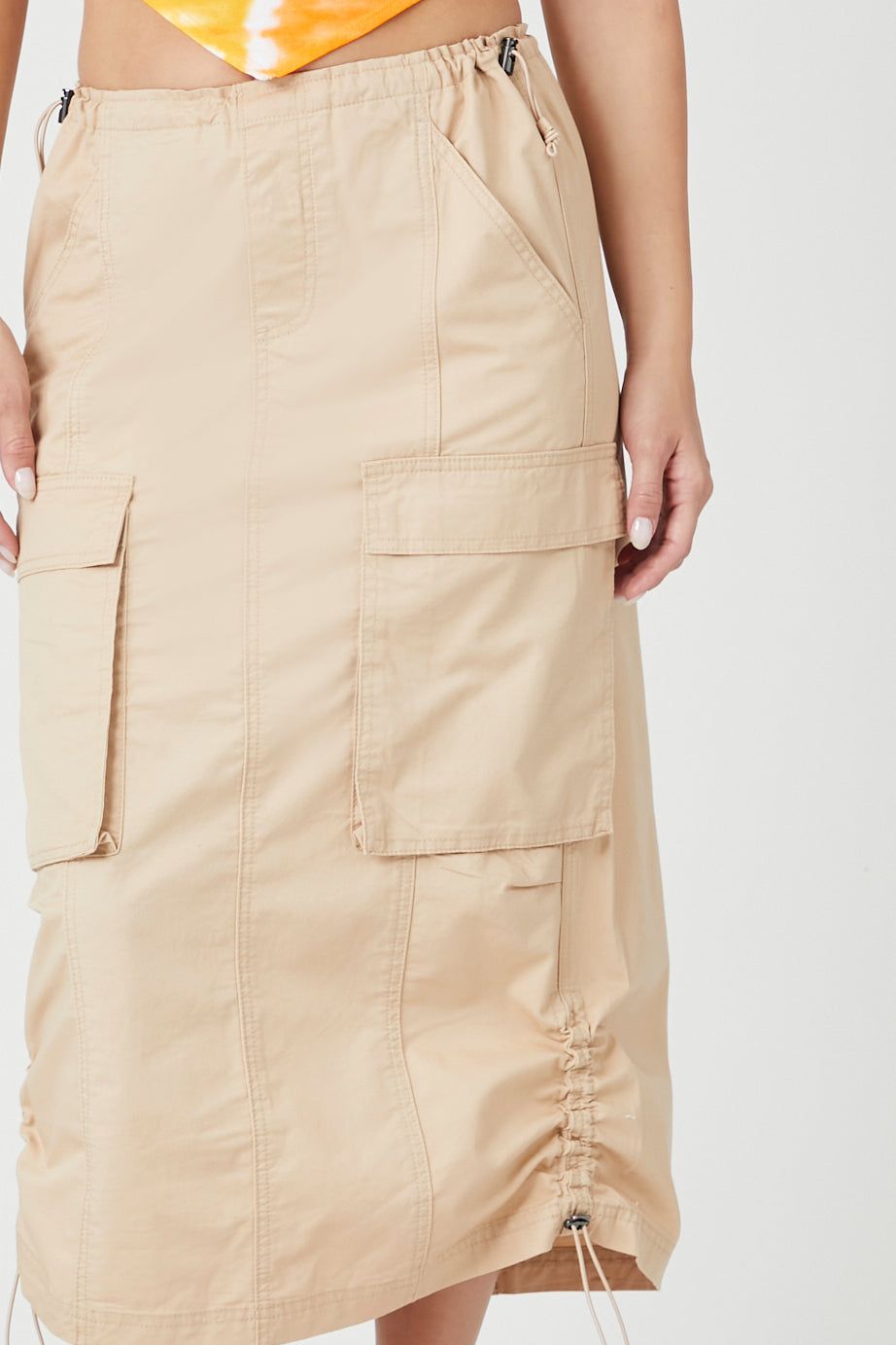 Jupe midi en sergé avec taille coulissante à barillet sold by Urban Planet product image thumbnail 6