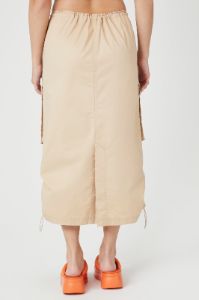 Jupe midi en sergé avec taille coulissante à barillet sold by Urban Planet