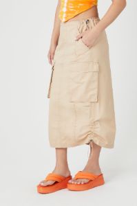 Jupe midi en sergé avec taille coulissante à barillet sold by Urban Planet
