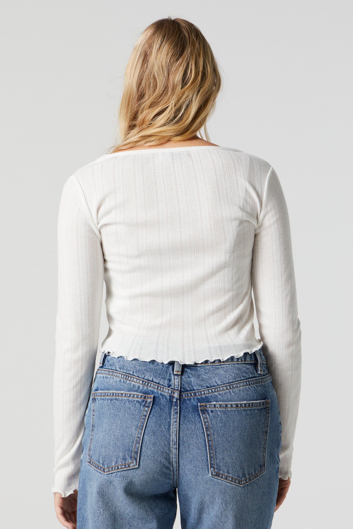 Haut à manches longues avec encolure arrondie sold by Urban Planet product image thumbnail 2