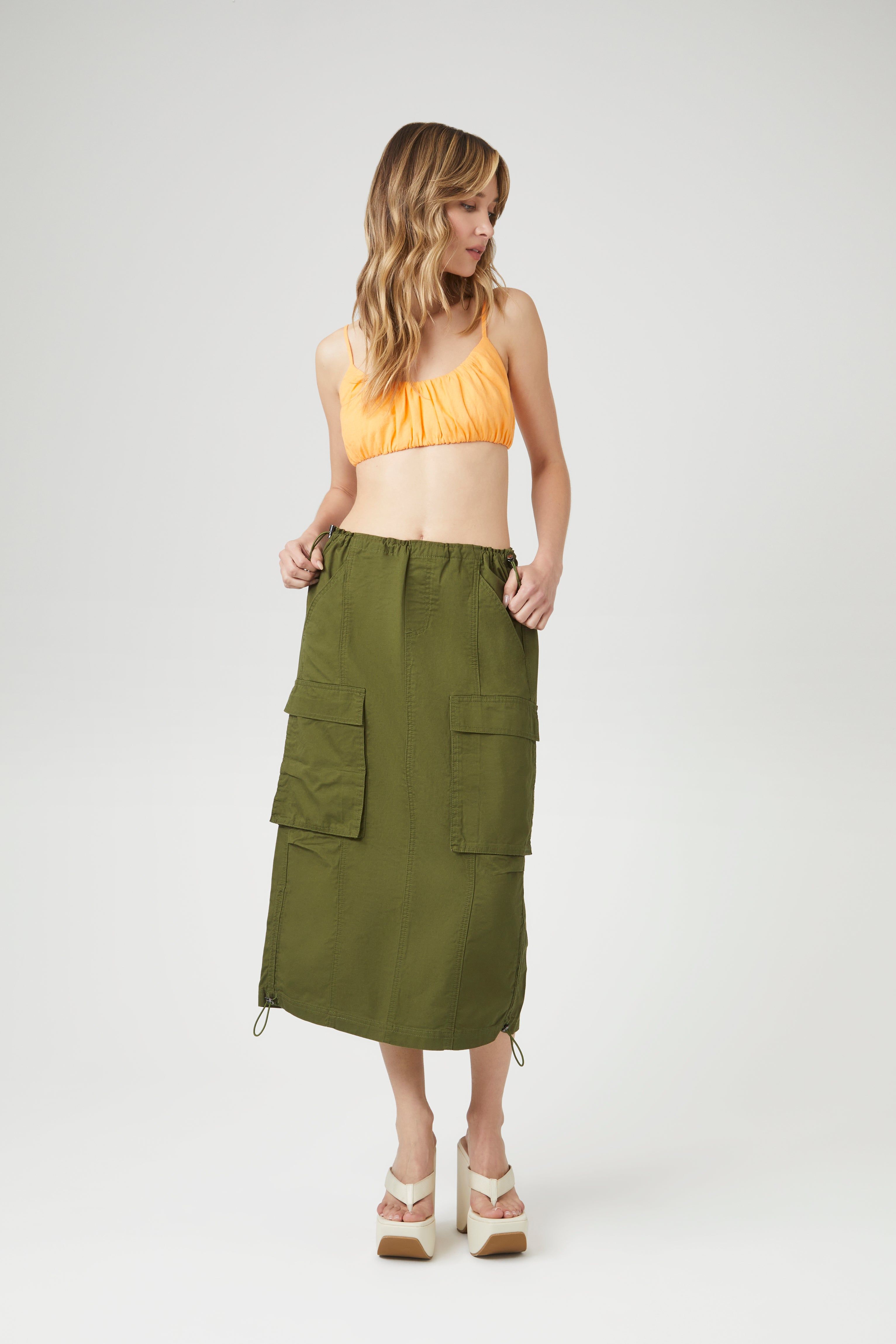 Jupe midi en sergé avec taille coulissante à barillet sold by Urban Planet product image thumbnail 10