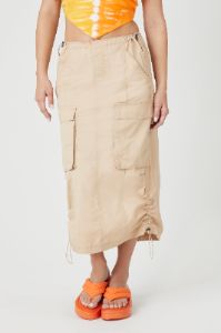 Jupe midi en sergé avec taille coulissante à barillet sold by Urban Planet