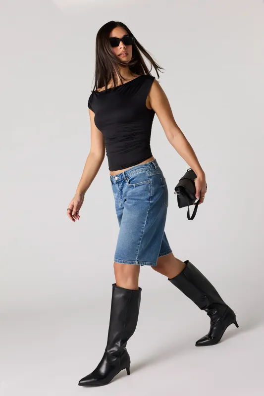 Low Rise Denim Bermuda Short made by Urban Planet