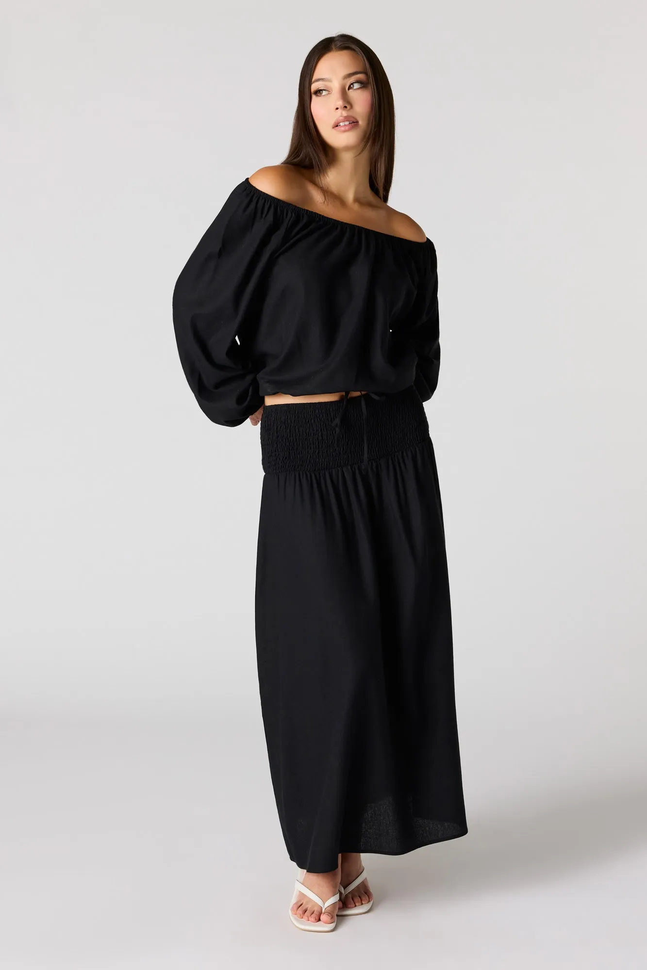 Linen-Blend Maxi Skirt sold by Urban Planet product image thumbnail 5