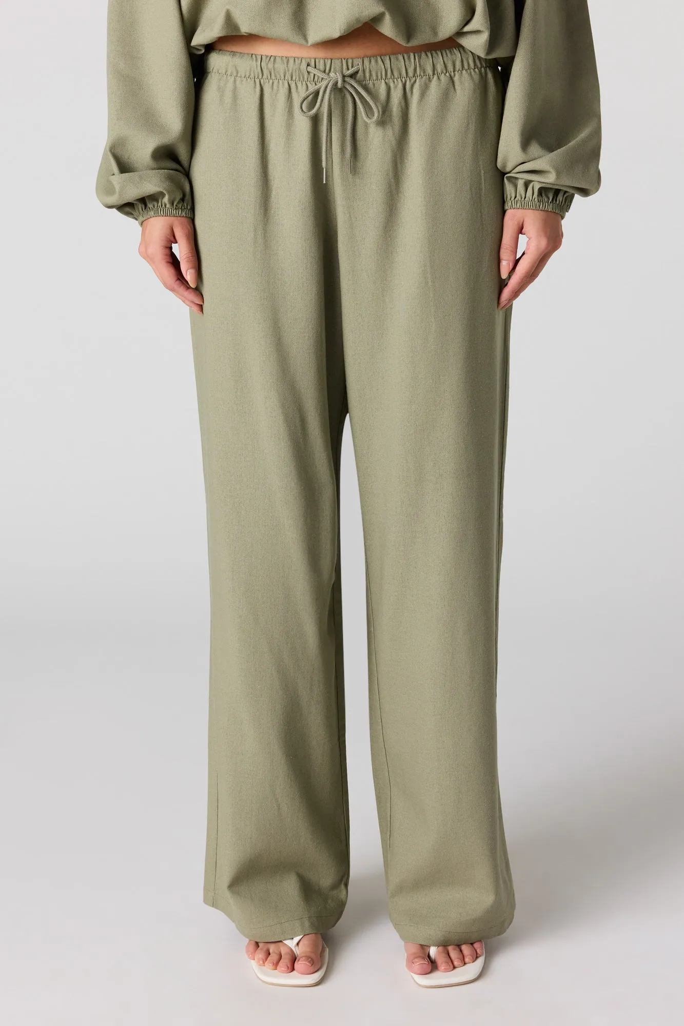 Linen-Blend Drawstring Pant sold by Urban Planet product image thumbnail 2