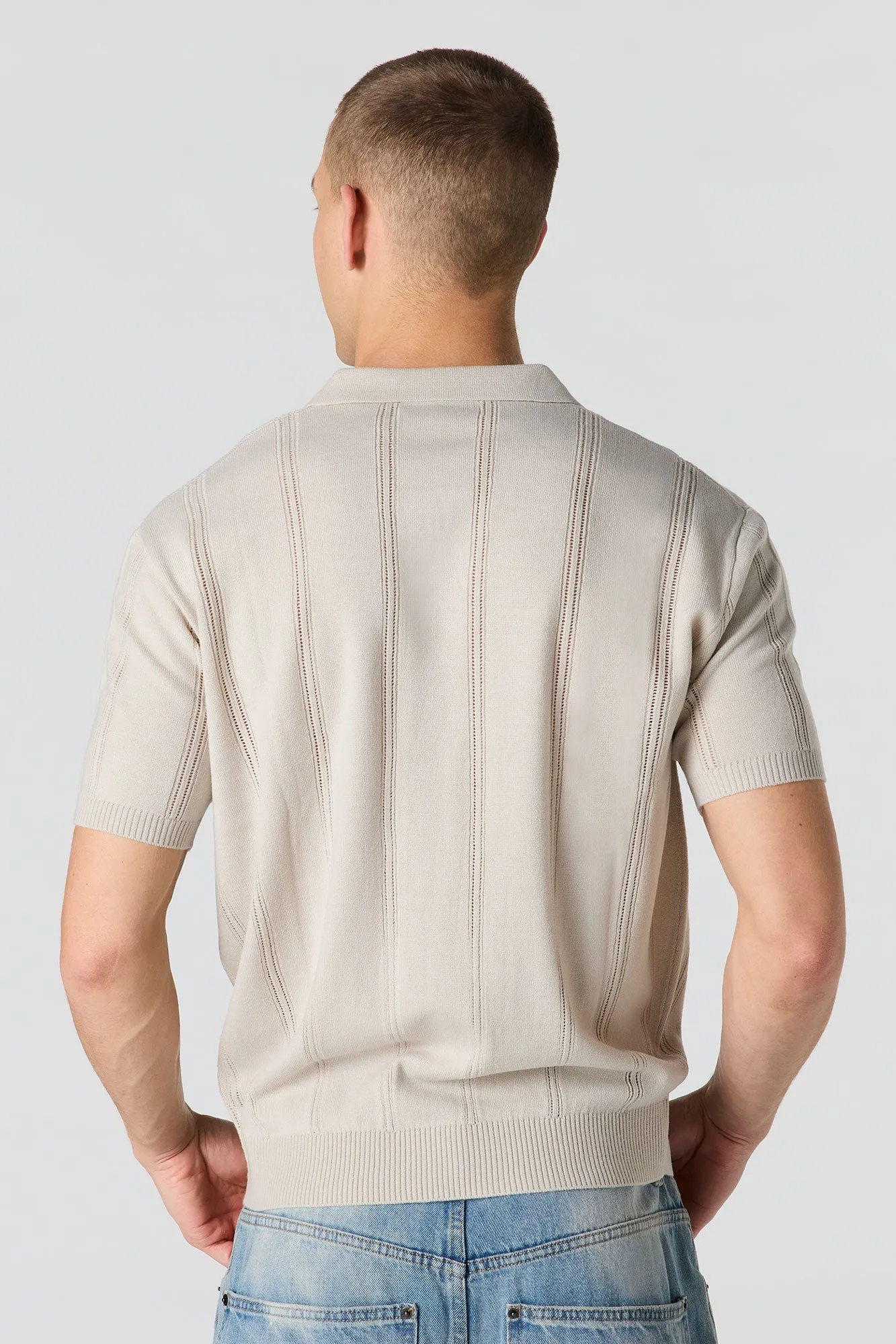 Knit Johnny Collar Polo sold by Urban Planet product image thumbnail 2